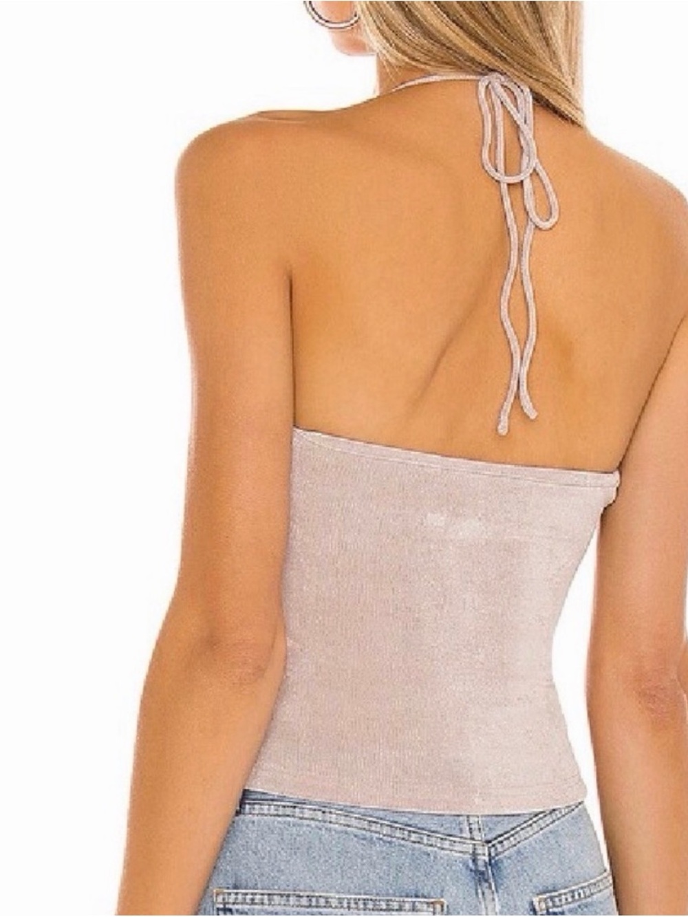 superdown Beige Halter Tube Camisole